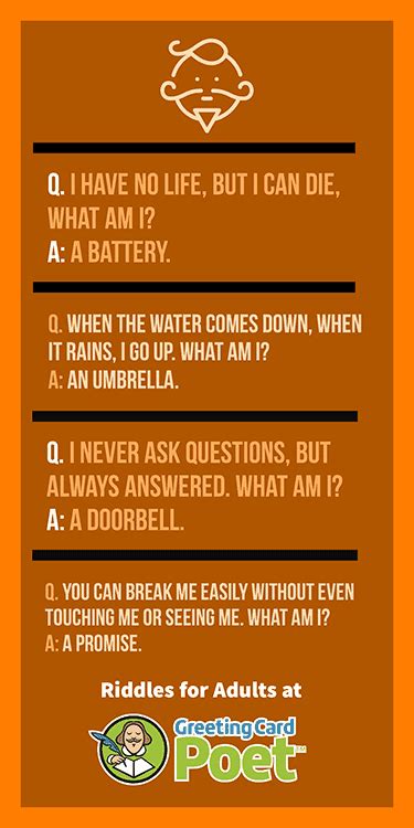 Maybe you would like to learn more about one of these? Fun Riddles for Adults to Challenge the Mind | Greeting ...