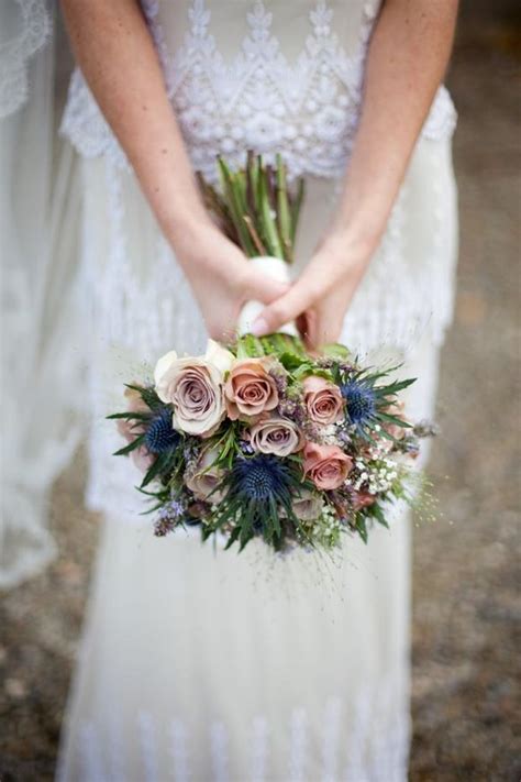 Wedding bouquets come in many different shapes and sizes. Fresh New Blue Wedding Bouquets We Adore - MODwedding