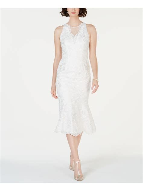 adrianna papell 249 womens new white lace v neck sleeveless sheath dress 4 b b ebay