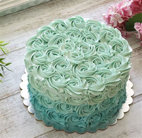 Tiffany Blue Rosette Buttercream Cake Tiffany Birthday Party Blue