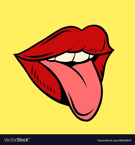 Mouth With Red Lips With Tongue Sticking Out Cartoon Vector My Xxx Hot Girl