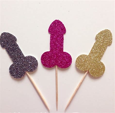 Buy 12pcslot Glitter Willy Penis Cake Cupcake Topper