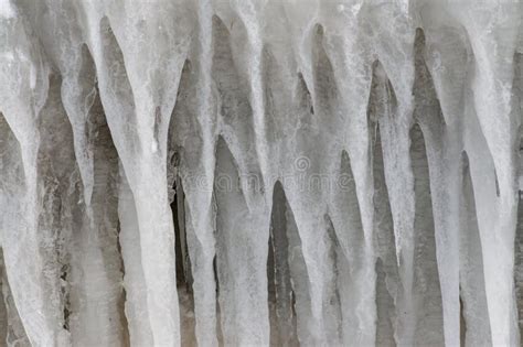 Closeup Of Huge Icicles On A Sunny Winter Stock Image Image Of