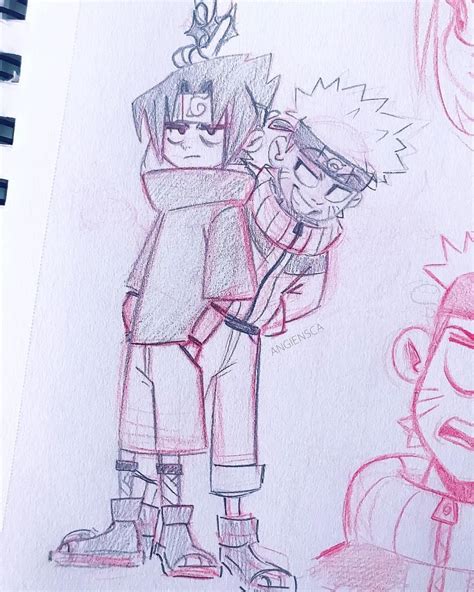 The Iconic Duo Naruto Sasuke Fanart Sketch Cartoon Sketches