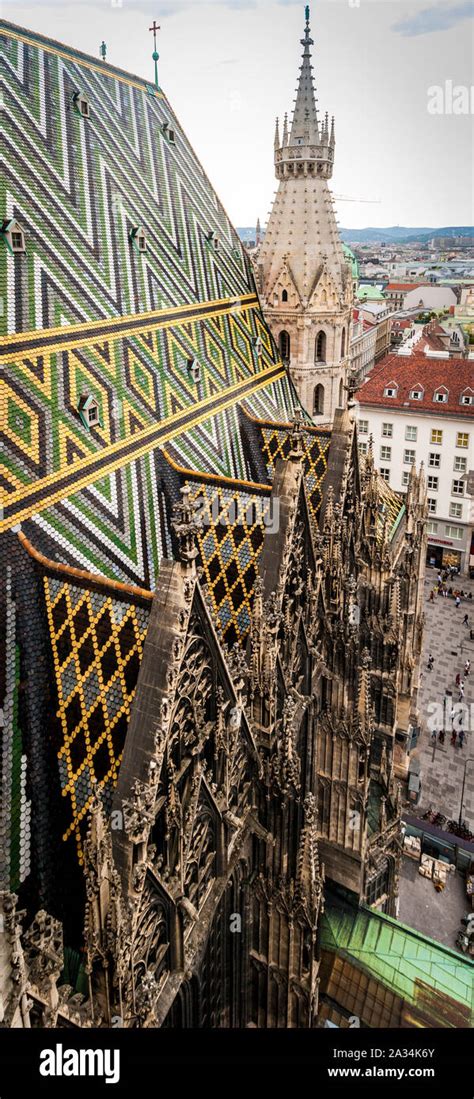 Cityscape With St Stephen Cathedral Or Saint Stephansdom Church In Old