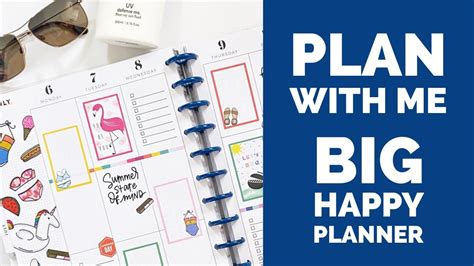 Plan With Me Big Happy Planner Summer Sticker Book July 6 12