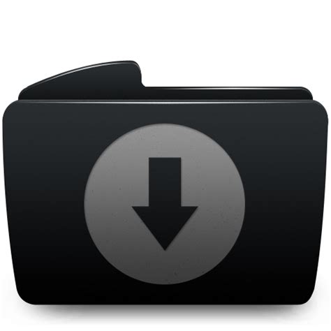 Folder Download Icon Sabre Snow Black Icons