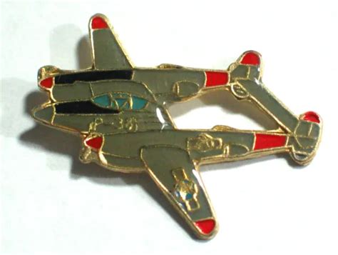 P 38 Lightning Fighter Vintage Military Aircraft Pin Airplane Lapel