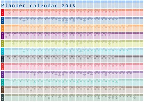 2018 Planner Calendar Organizer And Schedule With Holiday Days Posted