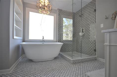 Master Bathroom With Freestanding Tub And Custom Shower Taber Residential