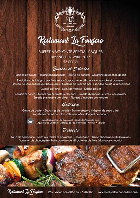 . ressemble à un buffet à volonté de données personnelles. Buffet à volonté spécial Pâques 2017 - Hôtel Colbert ...
