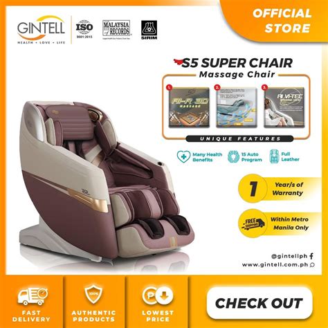 gintell s5 super chair full body massage chair health and nutrition massage devices on carousell