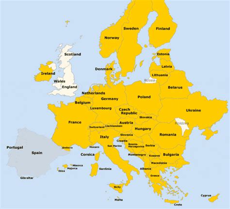 List Of Countries In Europe And Their Capitals Language Flag Currency
