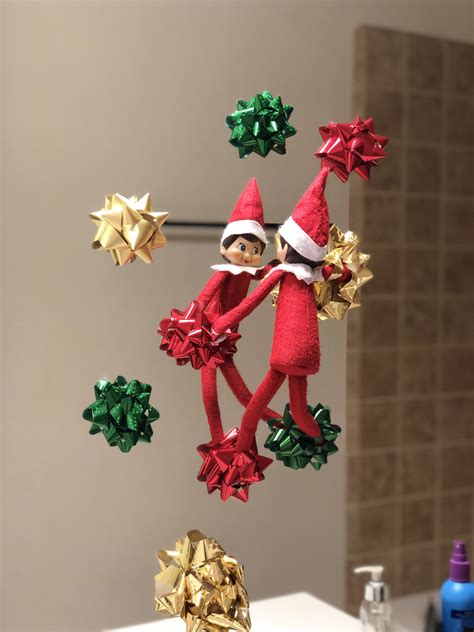 Present Bow Rock Climbing Elf On The Shelf Elf Elf On The Shelf