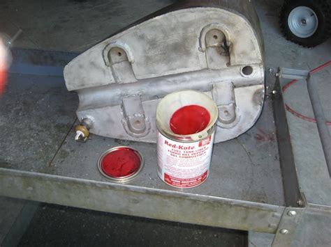 I used a clear gloss polyurethane spray can that i bought from home depot, and it worked pretty well. Gas tank is plugged and I'm adding Red Coat tanks sealer ...