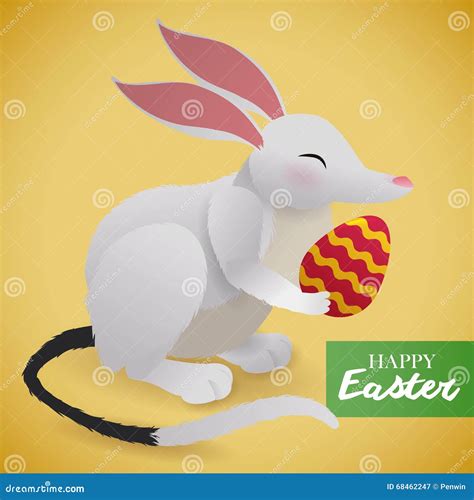 Happy Bilby Holding A Greeting Sign For Australian Easter Vector