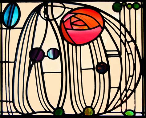 A Stained Glass Window With A Rose On It S Face And Some Circles Around It