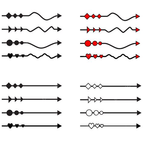 Red Ai Vector Art Png Simple Red Black Vector Arrows Set Png Ai