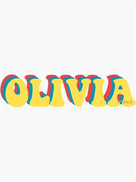 Olivia Aesthetic Name Sticker Sticker For Sale By Helenabaird Redbubble