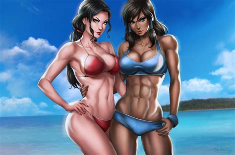 Dandon Fuga Avatar The Last Airbender The Legend Of Korra Asami Sato Korra Bikini Cleavage