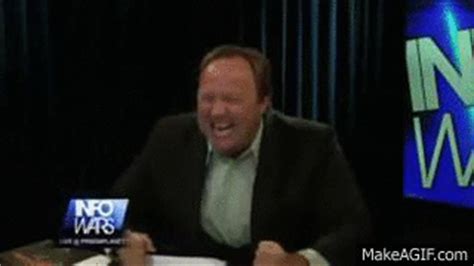 When you tell a slightly offensive joke at the dinner table your brother: Alex Jones Pounding Fists on Table on Make a GIF