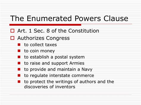 Enumerated Powers Definition Ap Gov