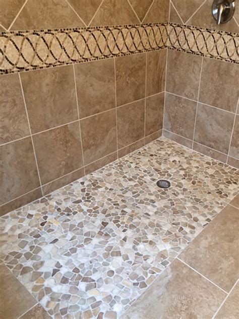 Mixed Quartz Pebble Tile Shower Flooring Tilehub