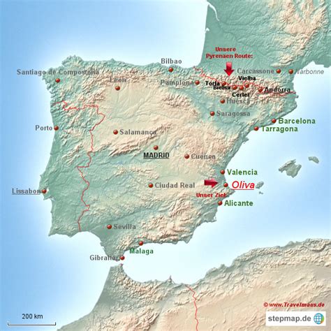 Andalusien ist die südlichste region europas und nur durch die 14 kilometer breite straße von gibraltar von marokko getrennt. StepMap - Spanien - Landkarte für Spanien
