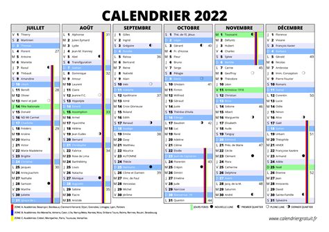 Calendrier 2022 Jours Fériés 2022