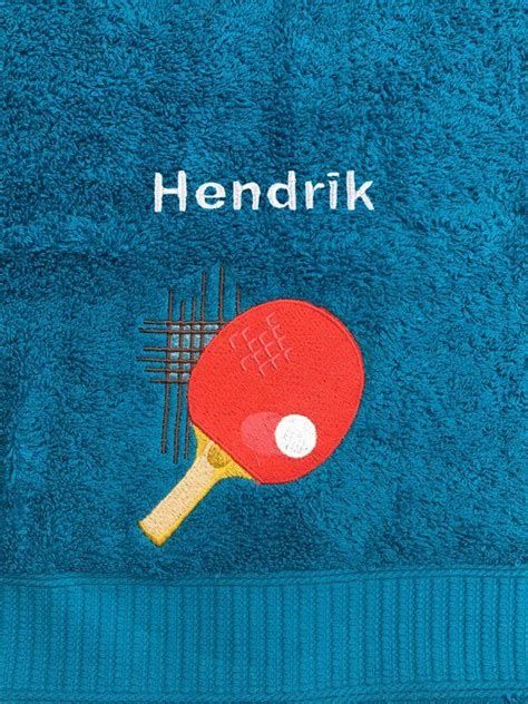 Tischtennis Handtuch Bestickt Mit Motiv Name Embroidered Towels Pins