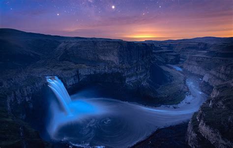 Waterfall Night Wallpapers Wallpaper Cave
