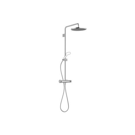 Edition Pro Brushed Chrome Shower Faucets Exposed Shower Set With Shower Thermostat With Hand
