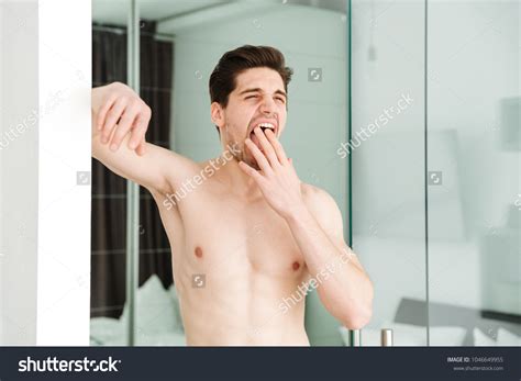 Portrait Sleepy Yawning Naked Man Standing Stock Photo Shutterstock