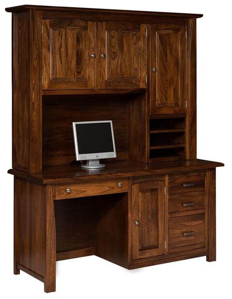 Ellis Elm Computer Desk With Hutch Countryside Amish Furniture