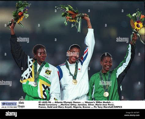 01 Aug 96 Atlanta Olympic Games Womens 200m Medals Medal Ceremony