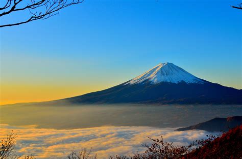 Landscape With Clouds And Mount Fuji Japan Image Free Stock Photo