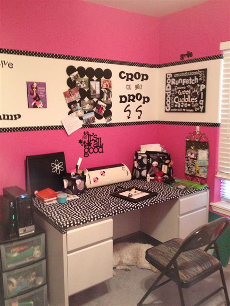 I Painted My Craft Roomoffice In My Fav Color Combo Pink Black And