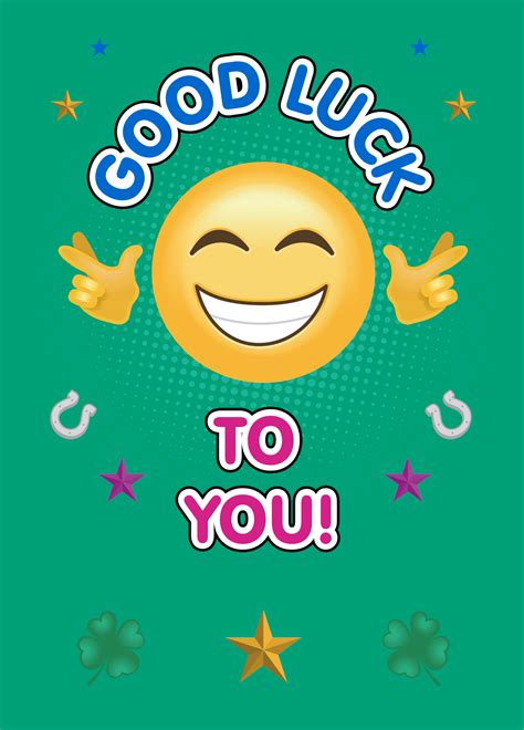 Personalised Good Luck Emoji Card Hallmark