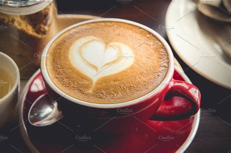 Coffee Heart Coffee Red Cup Stock Photo Containing Aroma And Art