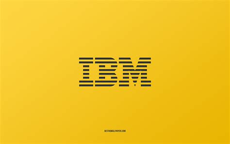 Herunterladen Hintergrundbild Ibm Logo Gelber Hintergrund Stilvolle