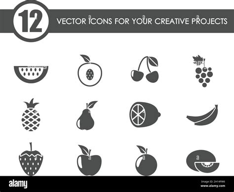 Fruits Vector Icons Stock Vector Image And Art Alamy