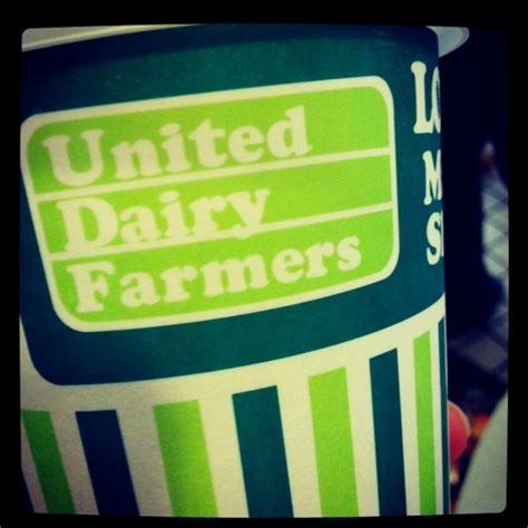 A Cup With The Words United Dairy Farmers On It