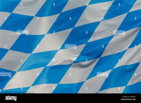Bavarian Flag With Blue And White Diamond Pattern Germany Bavaria
