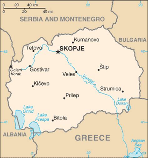 What are the geographical coordinates of north macedonia? Snapshot of Europe: Macedonia