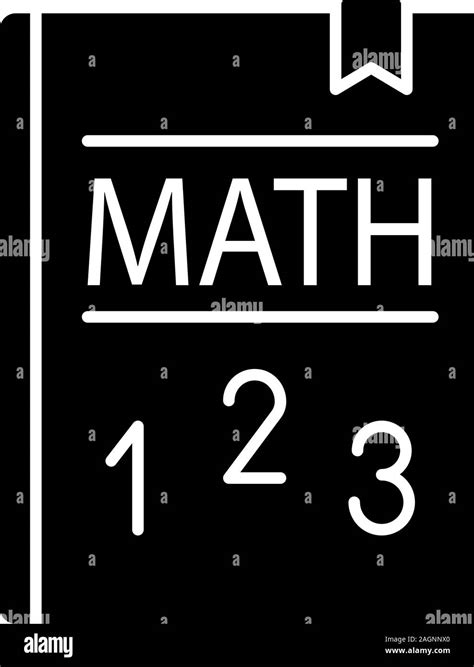 Math Textbook Glyph Icon Mathematics Book Elementary Math Silhouette