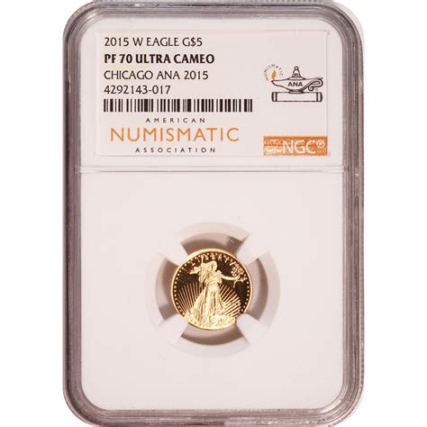 Certified Proof American Gold Eagle 5 2015 W Pf70 Ngc Ana Label