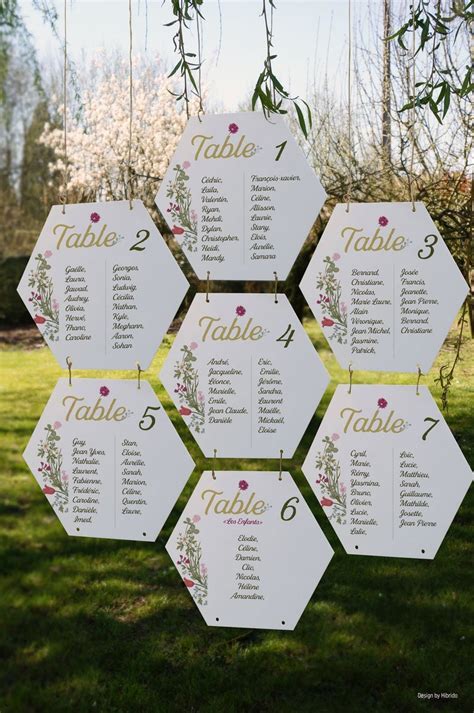 Wedding Table Plan In Acrylic Hexagonal Shape Blandine Plan De