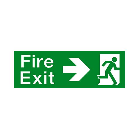 Fire Exit Arrow Right Sign Pvc Safety Signs