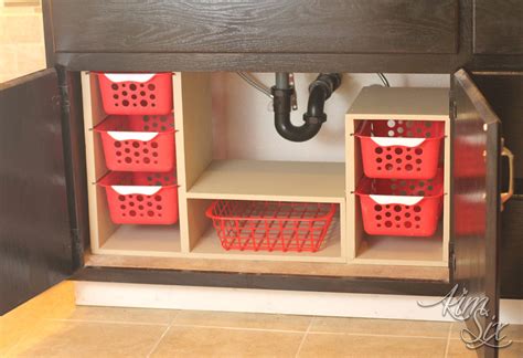How to create custom storage under the bathroom sink. Dollar Store Bathroom Organization Ideas
