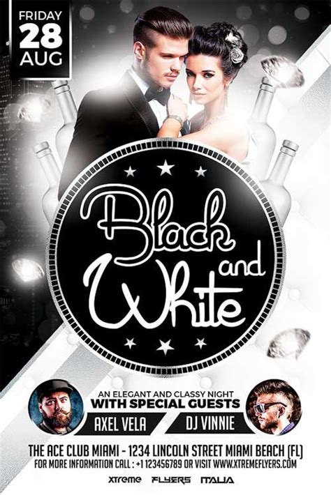 Black And White Party Flyer Template Xtremeflyers